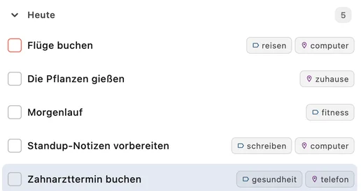 Heute · TaskForge · Mac