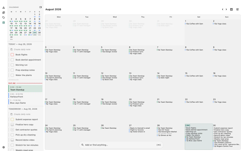 Calendar View · TaskForge · Mac