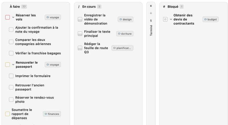 Tableaux kanban Obsidian
