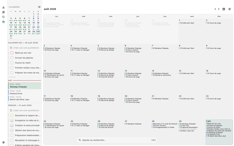 Vue Calendrier · TaskForge · Mac