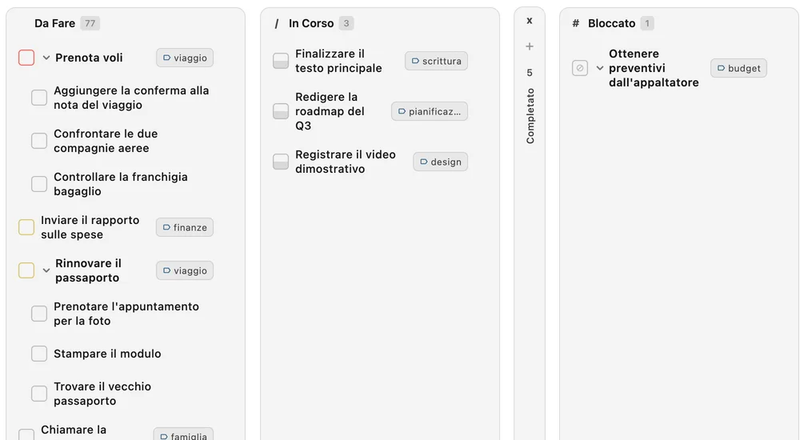 Bacheche kanban Obsidian