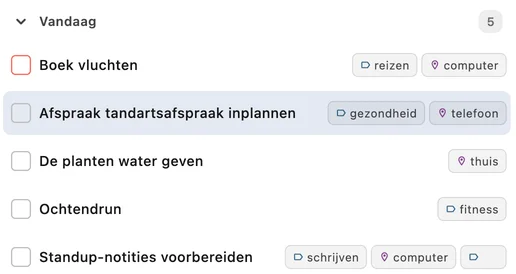 Vandaag · TaskForge · Mac