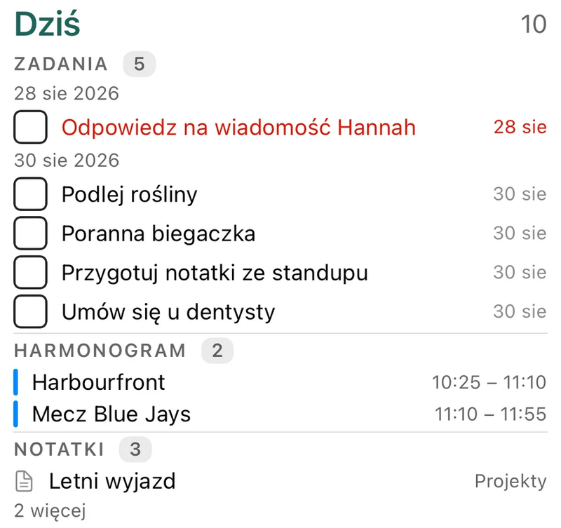 Widżety · TaskForge · iPhone
