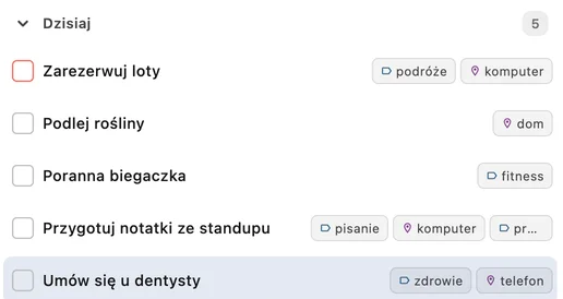 Dziś · TaskForge · Mac