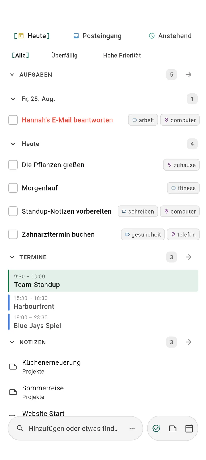 TaskForge Android Obsidian-Aufgaben-App mit Material Design mit mobilen Spaces, GTD-Projektmanagement und nativer Android-Navigation für tägliche Planung