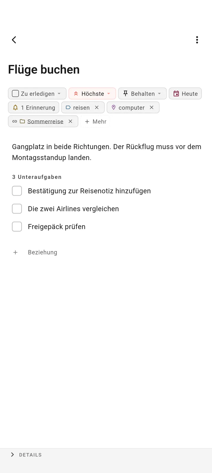 TaskForge Android-Aufgabenverwaltungsschnittstelle mit erweiterten Bearbeitungsfunktionen mit Android-nativen Steuerelementen und Material Design
