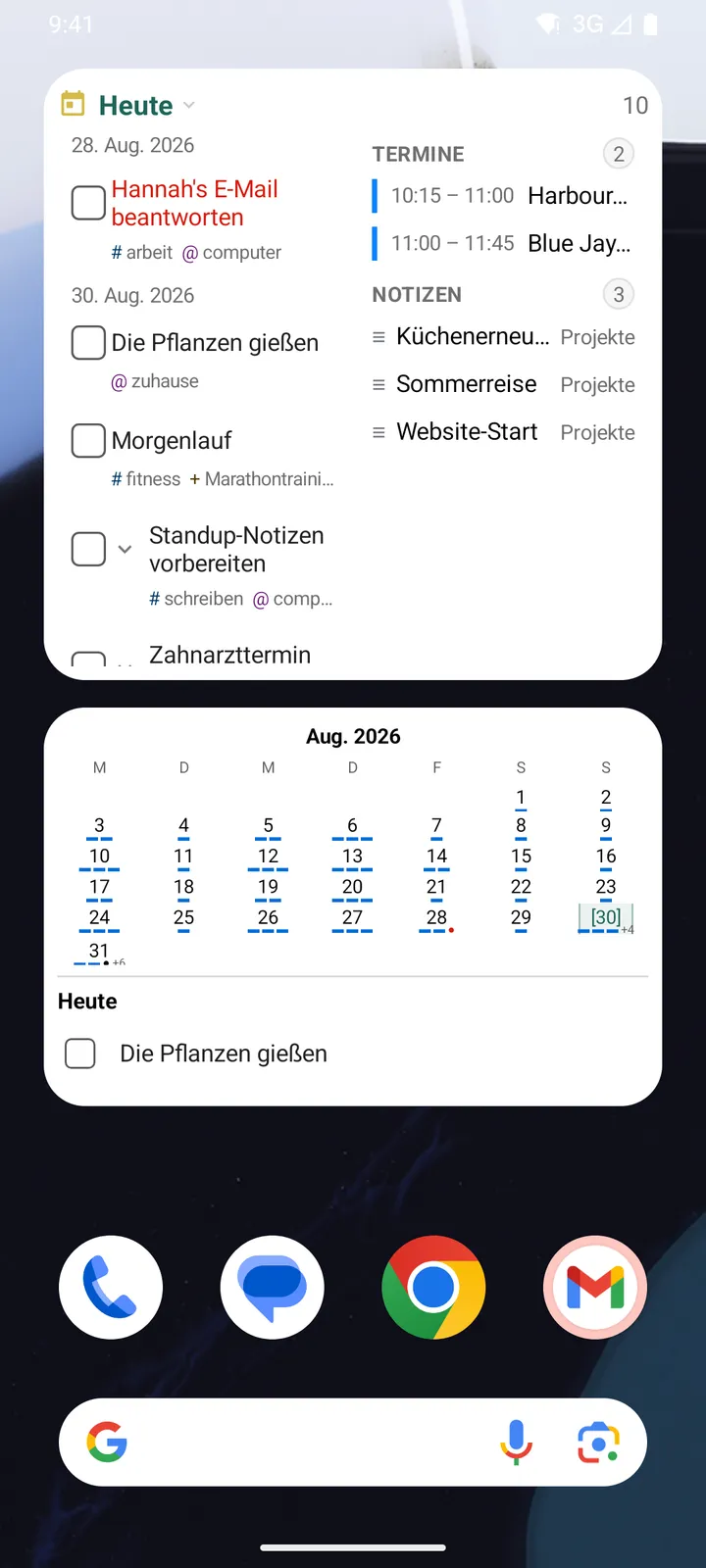 TaskForge Android-Widgets und Benachrichtigungen mit interaktivem Startbildschirm-Aufgabenmanagement mit Material Design und intelligenten Erinnerungen