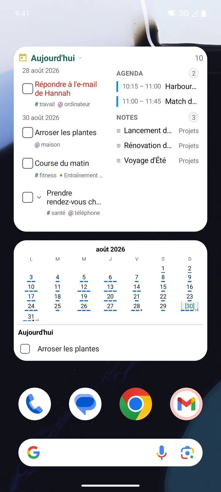 Widgets et notifications Android TaskForge avec gestion interactive des tâches sur l’écran d’accueil avec Material Design et rappels intelligents
