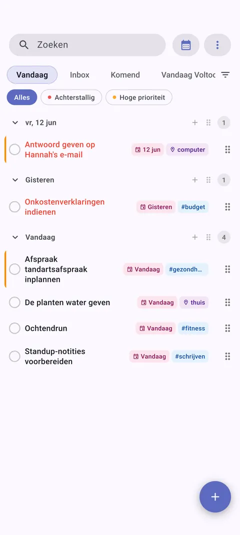 TaskForge Android Obsidian taakbeheer app met Material Design met mobiele takenlijsten, GTD projectbeheer en native Android navigatie voor dagelijkse planning