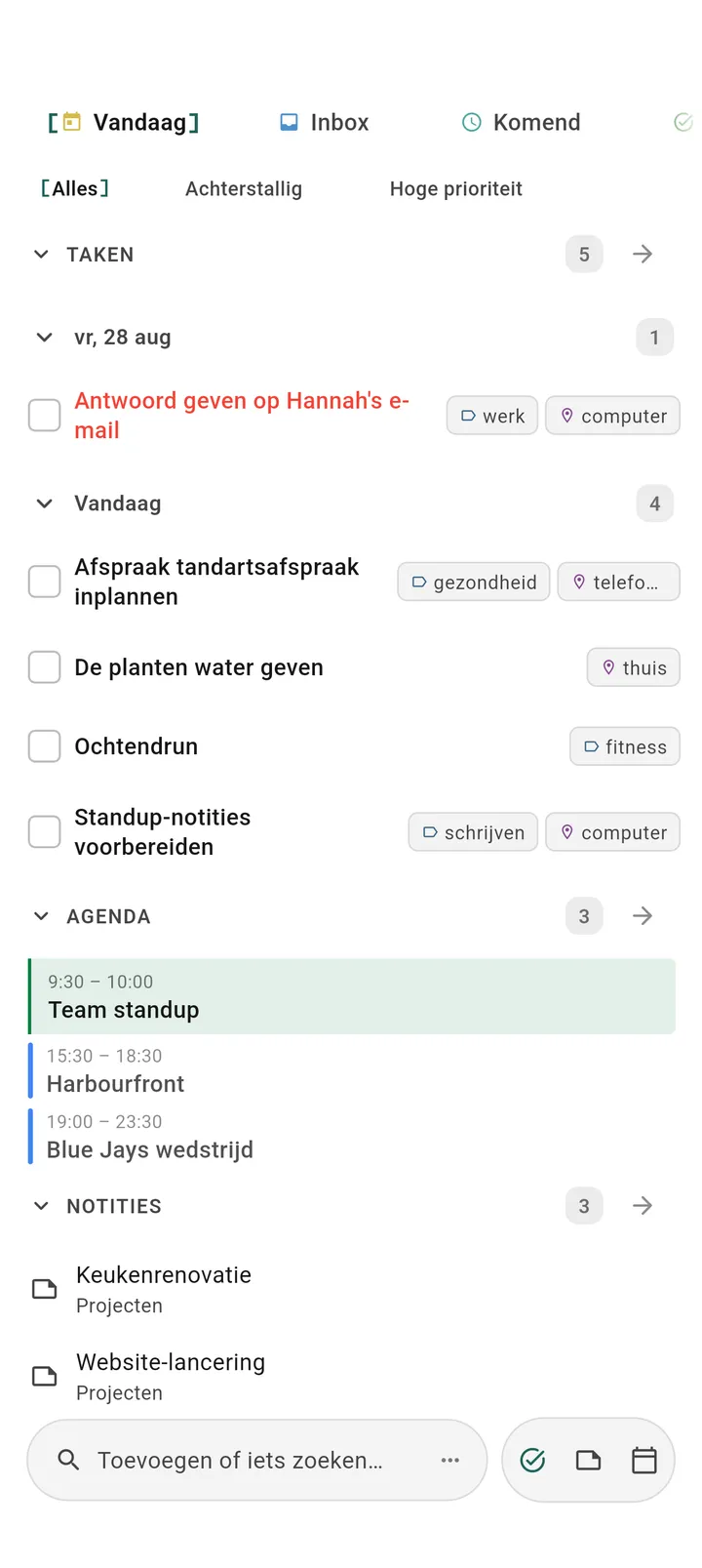 TaskForge Android Obsidian takenapp met Material Design met mobiele Ruimtes, GTD projectbeheer en native Android navigatie voor dagelijkse planning