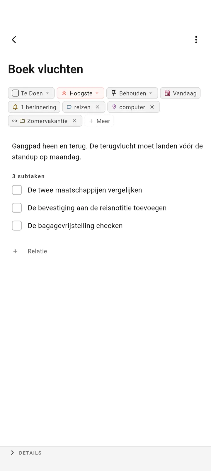 TaskForge Android-takeninterface met geavanceerde bewerkingsmogelijkheden met Android-native besturingselementen en Material Design