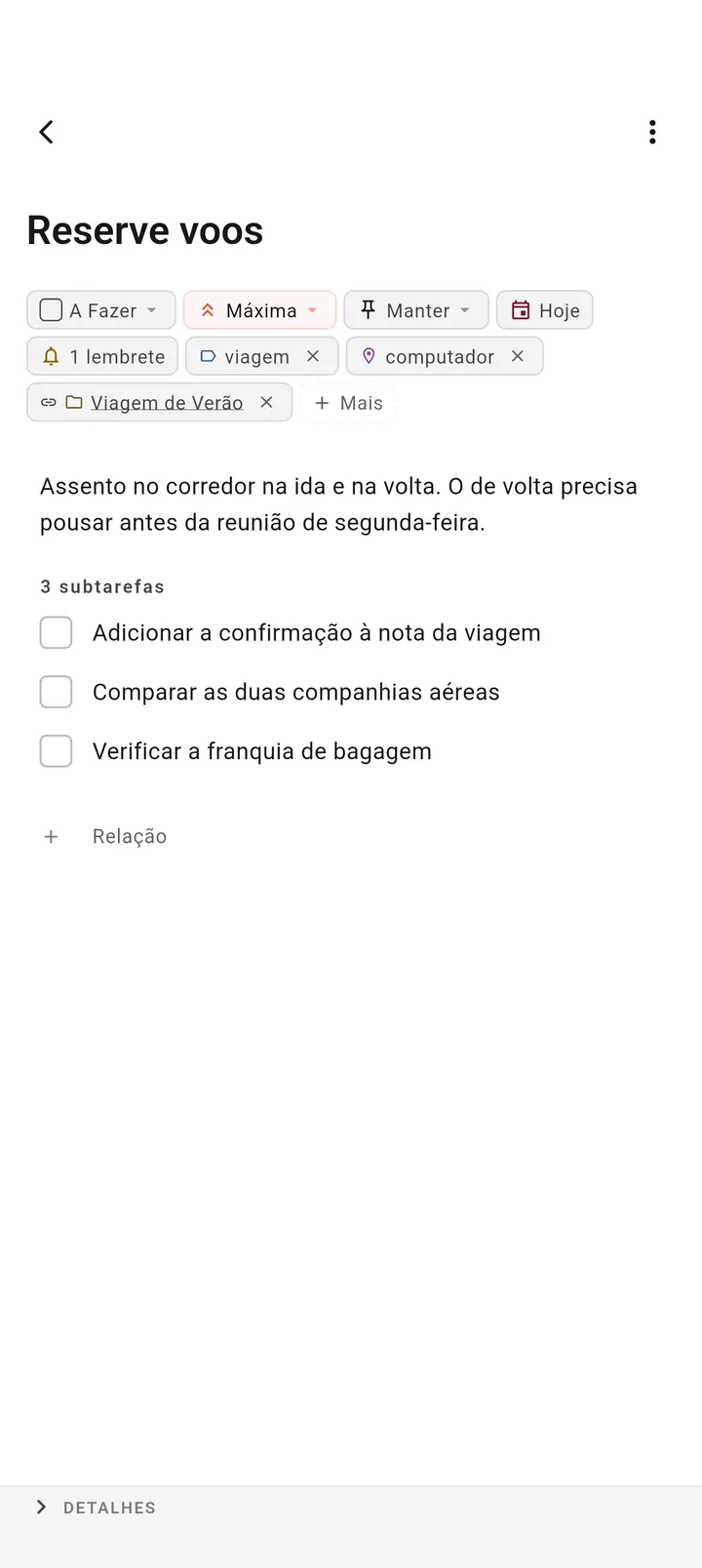 Interface de gerenciamento de tarefas do TaskForge para Android mostrando recursos avançados de edição com controles nativos Android e Material Design