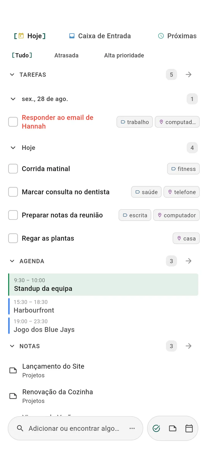 App gerenciador de tarefas Obsidian TaskForge Android com Material Design mostrando Espaços mobile, gerenciamento de projetos GTD e navegação Android nativa para planejamento diário