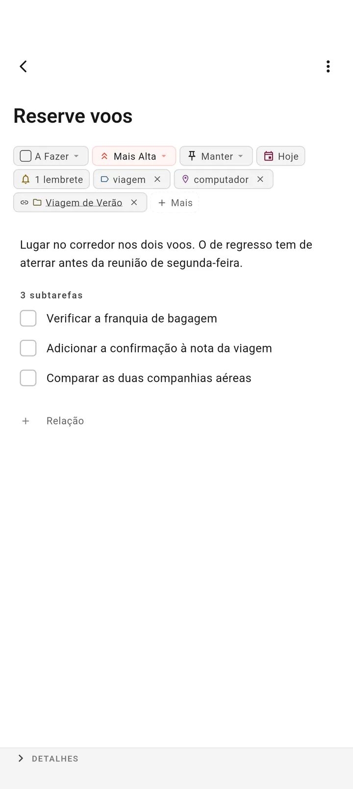 Interface de gerenciamento de tarefas TaskForge Android mostrando capacidades de edição avançadas com controles nativos Android e Material Design