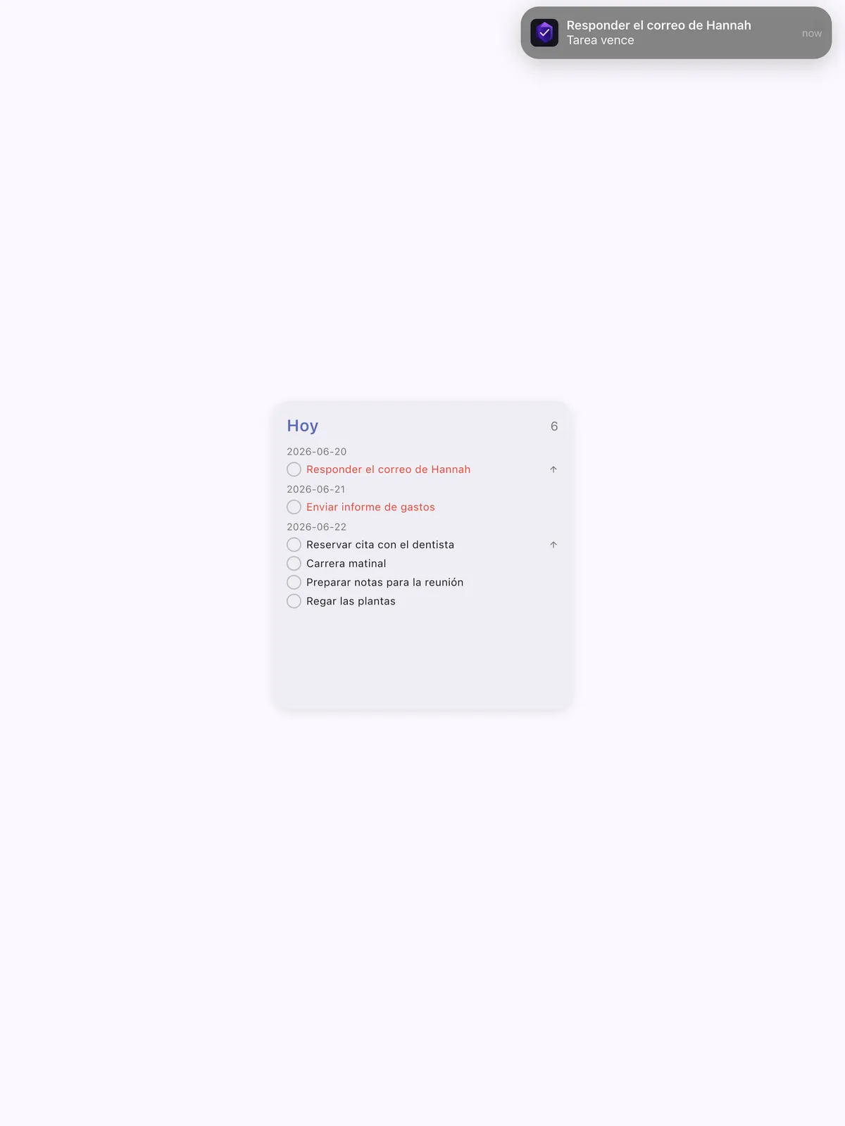 Widgets y notificaciones de TaskForge para iPad con gestión interactiva de tareas en pantalla de inicio con recordatorios inteligentes optimizados para pantalla más grande