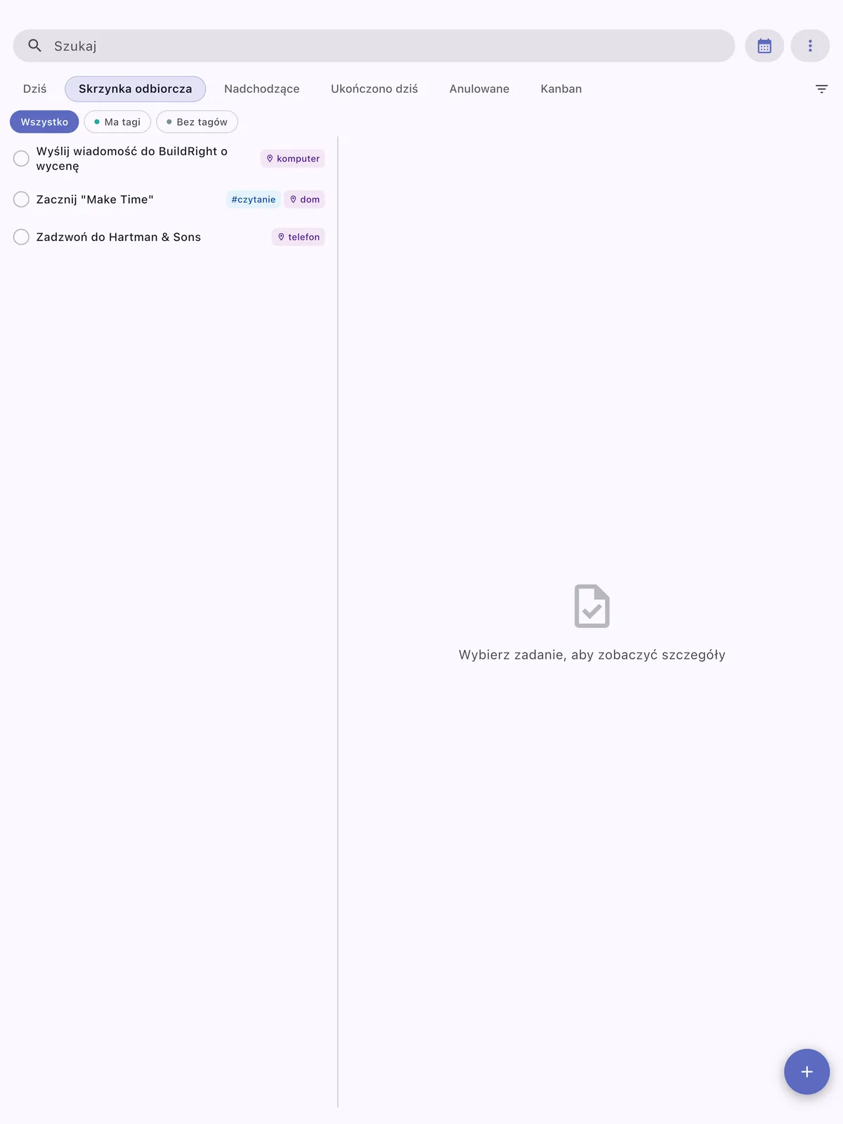 Widok tablicy kanban TaskForge iPad pokazujący wizualną organizację zadań z funkcjonalnością przeciągnij i upuść oraz zarządzaniem przepływem pracy opartym na kolumnach