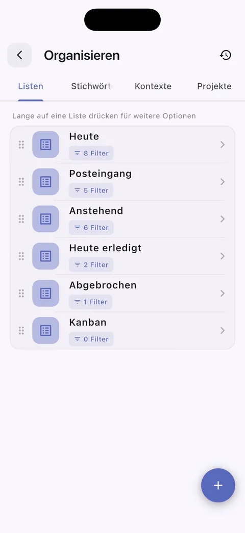 TaskForge iPhone benutzerdefinierte Aufgabenlisten mit personalisierter Organisation mit Filteroptionen und maßgeschneiderten Workflows für erhöhte Produktivität