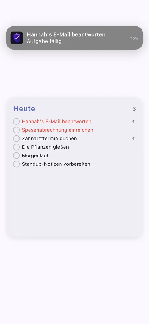 TaskForge iPhone Obsidian-Widgets und Benachrichtigungen mit interaktivem Startbildschirm-Aufgabenmanagement mit intelligenten Erinnerungen und Ein-Tipp-Aufgabenerledigung