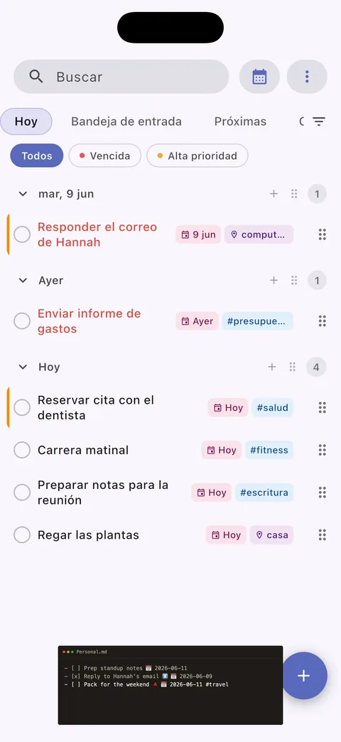 Configuración de vault de TaskForge para iPhone mostrando integración directa de Obsidian y conexión fácil de vault para flujos de trabajo móviles