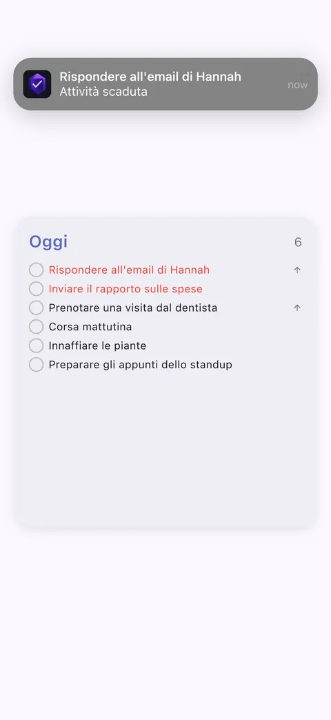 Widget attività Obsidian interattivi e notifiche intelligenti - completa le attività e ricevi promemoria