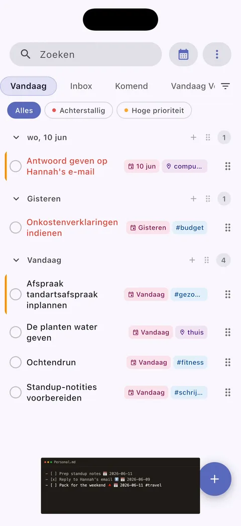 TaskForge iPhone vault configuratie met directe Obsidian integratie en eenvoudige vault verbinding voor mobiele workflows