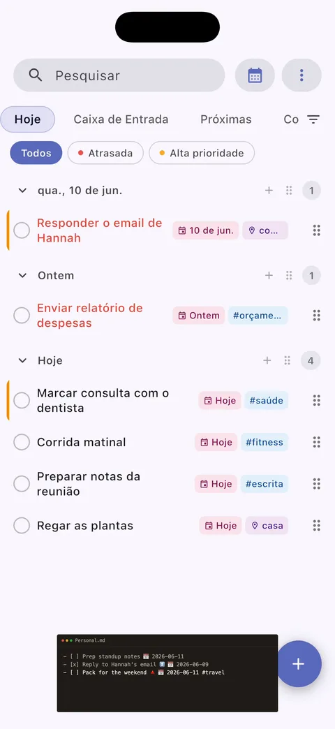 Configuração de cofre do TaskForge para iPhone mostrando integração perfeita com Obsidian e conexão fácil de cofre para fluxos de trabalho móveis