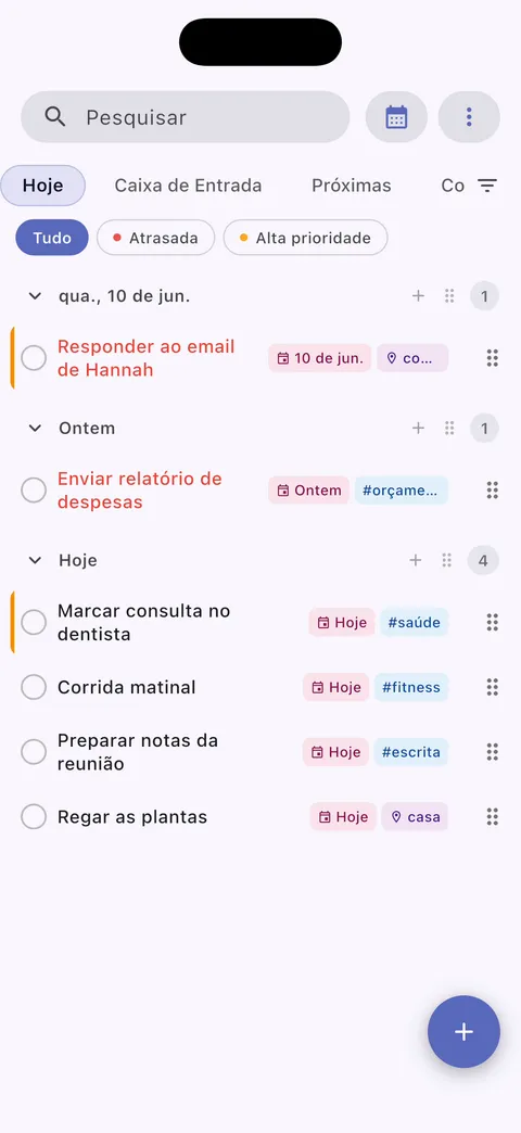 Gerenciador de tarefas Obsidian mostrando lista de tarefas com datas de vencimento, prioridades e compatibilidade total com plugin Obsidian Tasks