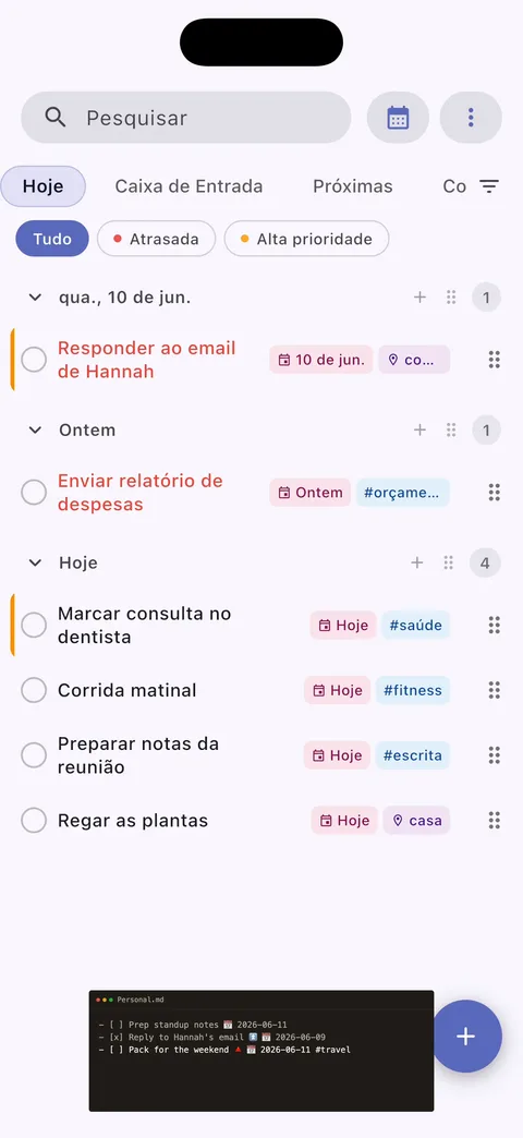 Configuração de cofre TaskForge iPhone mostrando integração direta com Obsidian e conexão fácil de cofre para fluxos de trabalho mobile