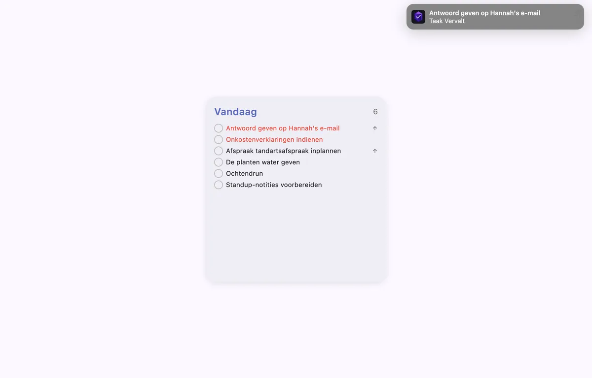 TaskForge meldingen op macOS met slimme herinneringen en waarschuwingen