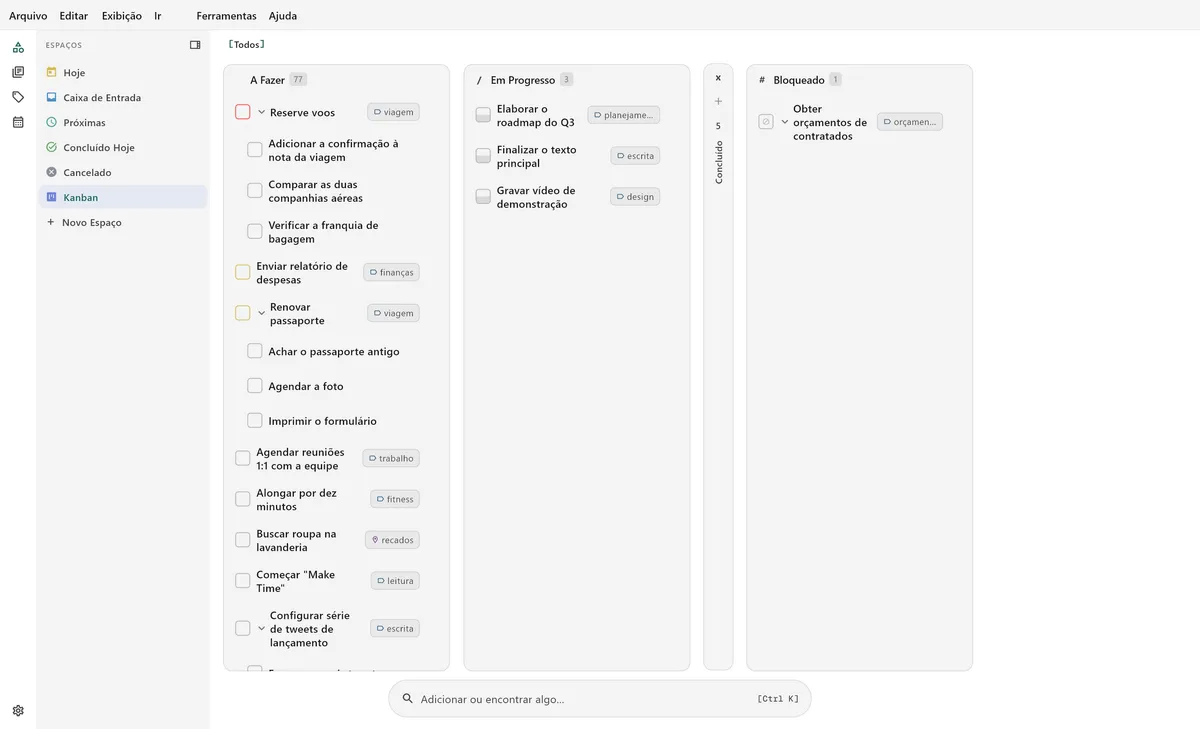 Visualização de quadro kanban do TaskForge para desktop mostrando organização visual de tarefas otimizada para fluxos de trabalho desktop e gerenciamento de projetos